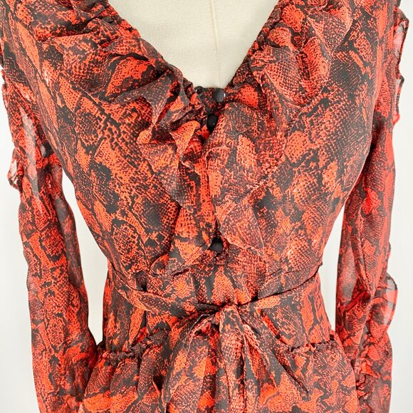 Buffalo, David Bitton - Red Snake Print Dress - Picture 3 of 8